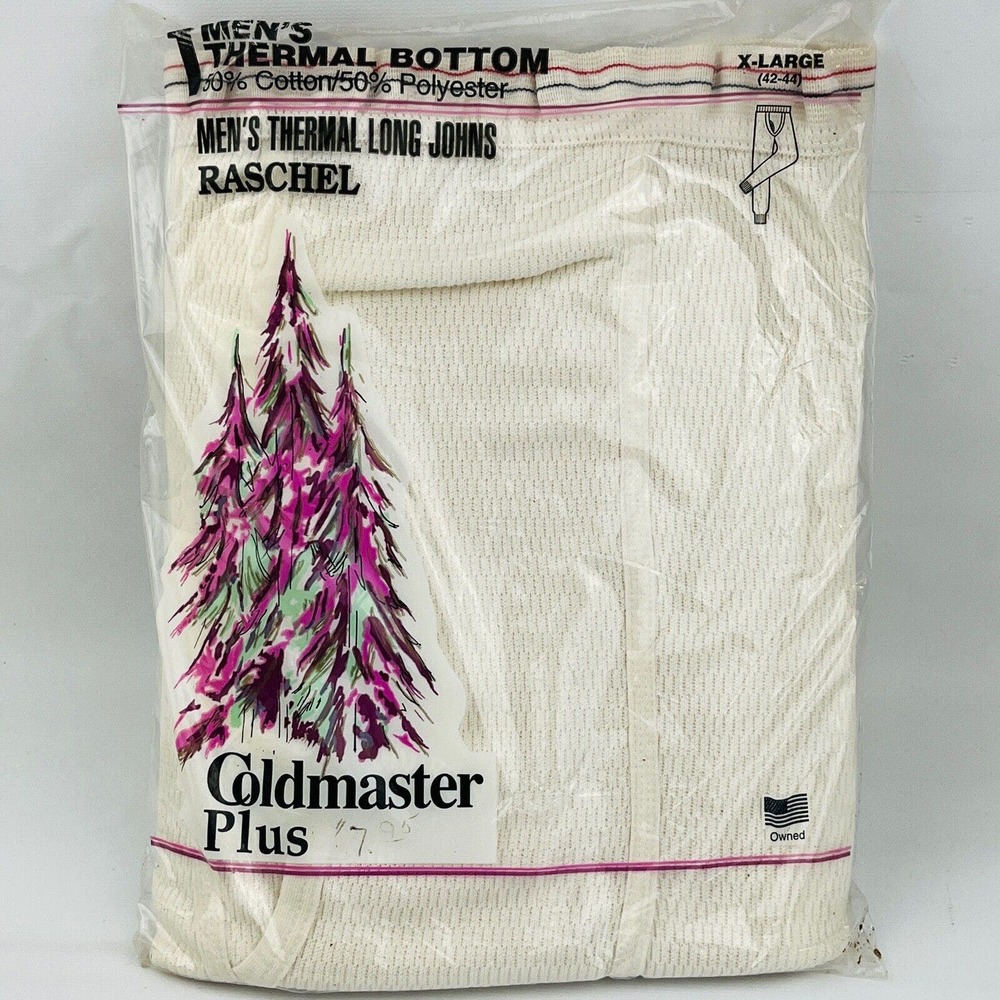 Vintage‎ Mens XL Indera Coldmaster Plus Thermal Pants Raschel Knit 42-44 Waist